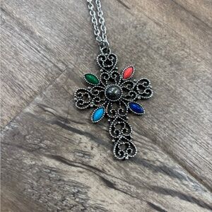 Vintage 70’s Avon Filigree Cross Necklace